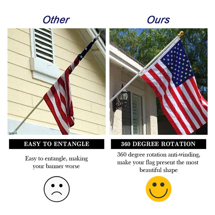 InstaPatriot™ American Flag, Flagpole & ROGUE™ Bracket Kit - Vivid White