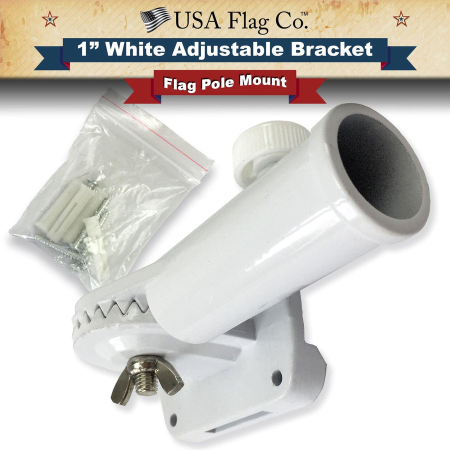 White Flag Pole Mount (1-inch Diameter) - USA Flag Co.