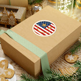 American Flag Happy Face Star & Bolt Eyes Sticker