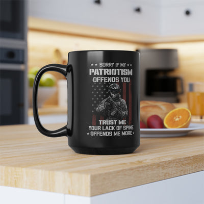 American Soldier Patriotism Mug 15 oz - Black