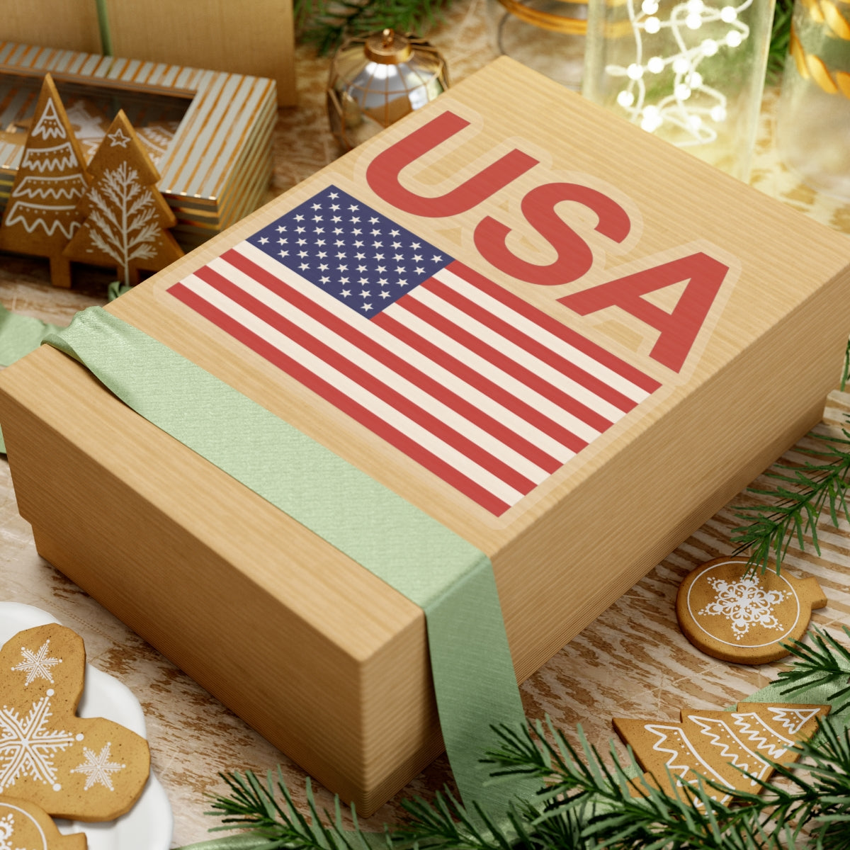 Red USA Flag Sticker