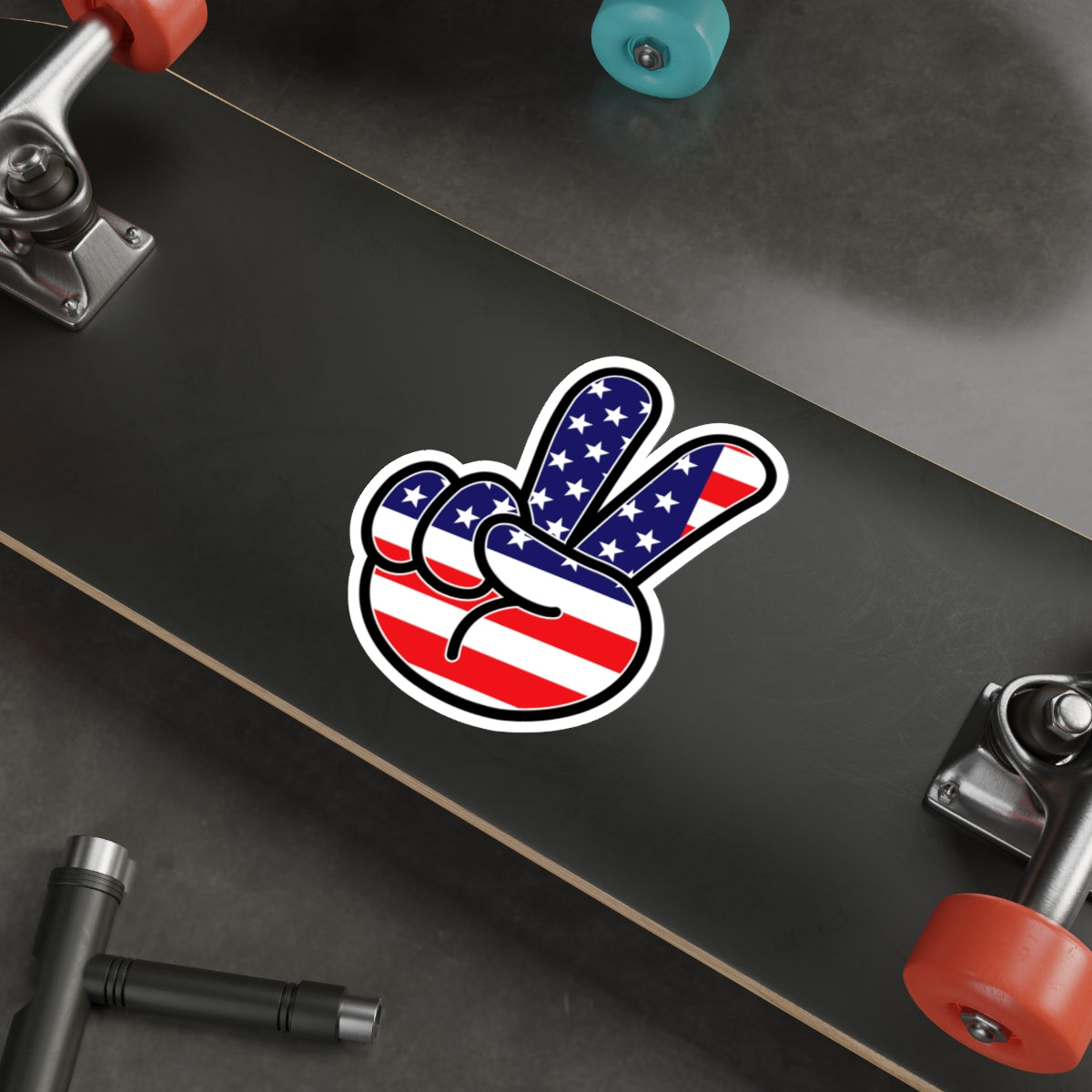 American Peace Sign Decal (indoor and outdoor use)