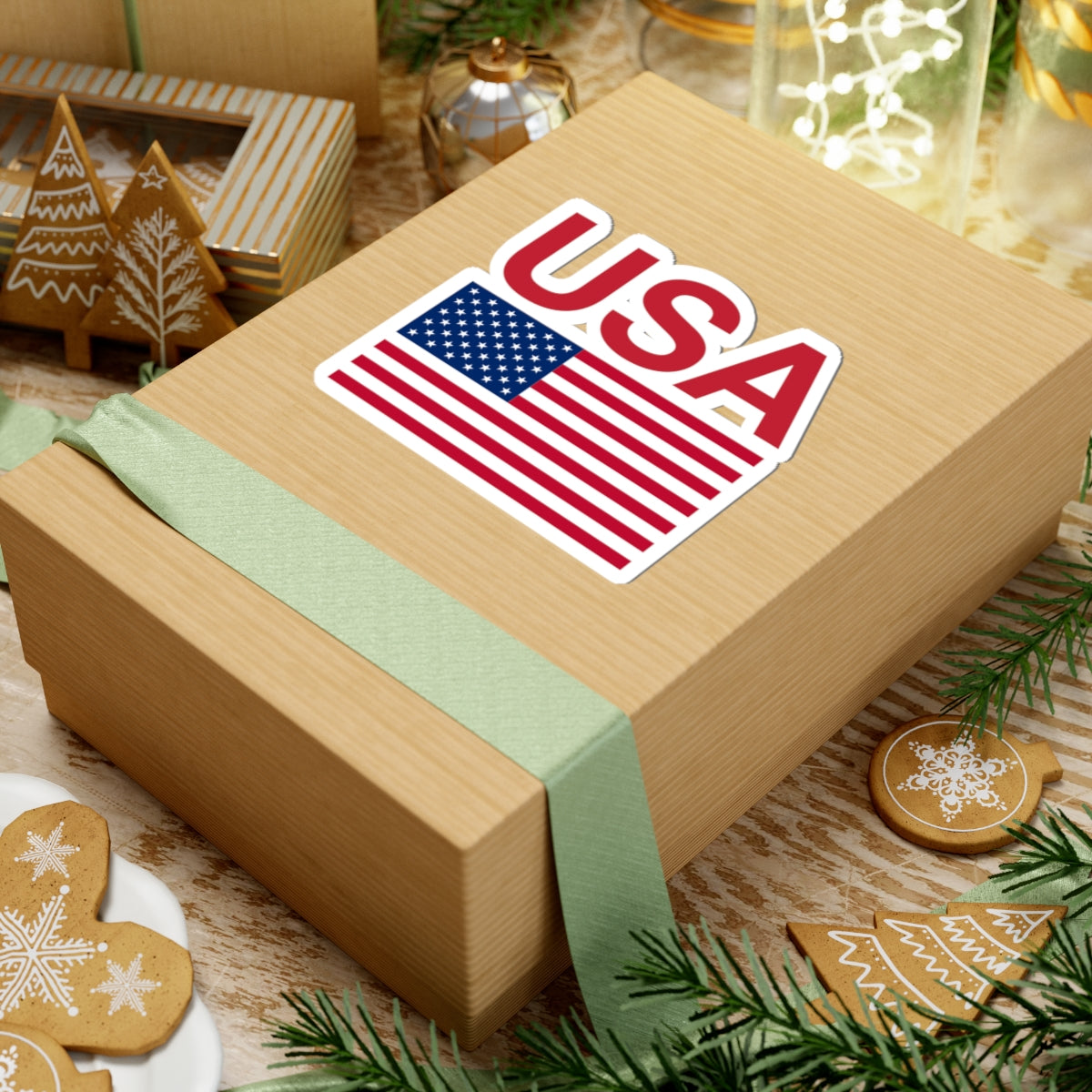 Red USA Flag Sticker