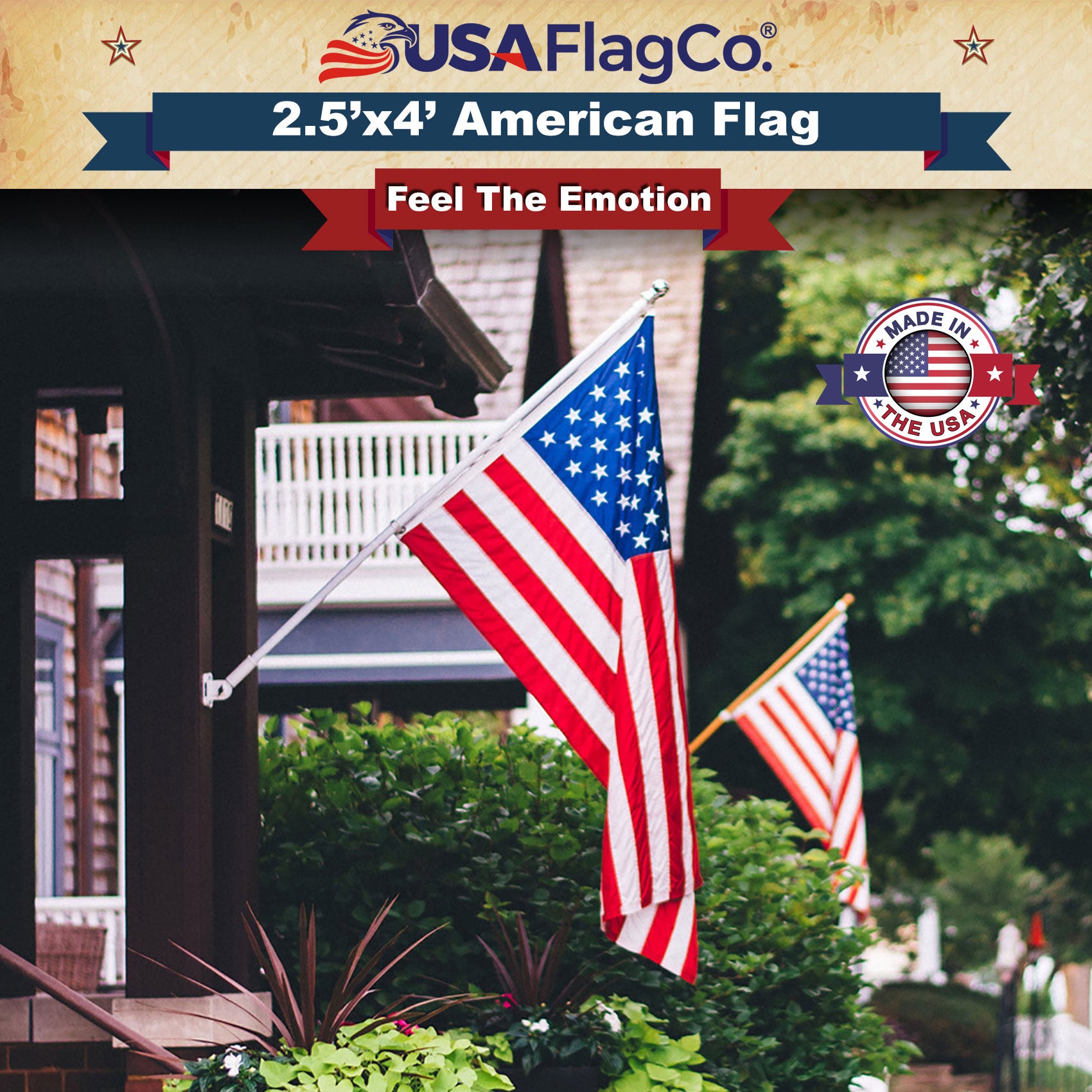 American Flag 2.5x4 Made in USA | Solar Shield Nylon – USA Flag Co.