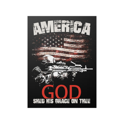 American Soldier Poster "GOD Shed His Grace On Thee"
