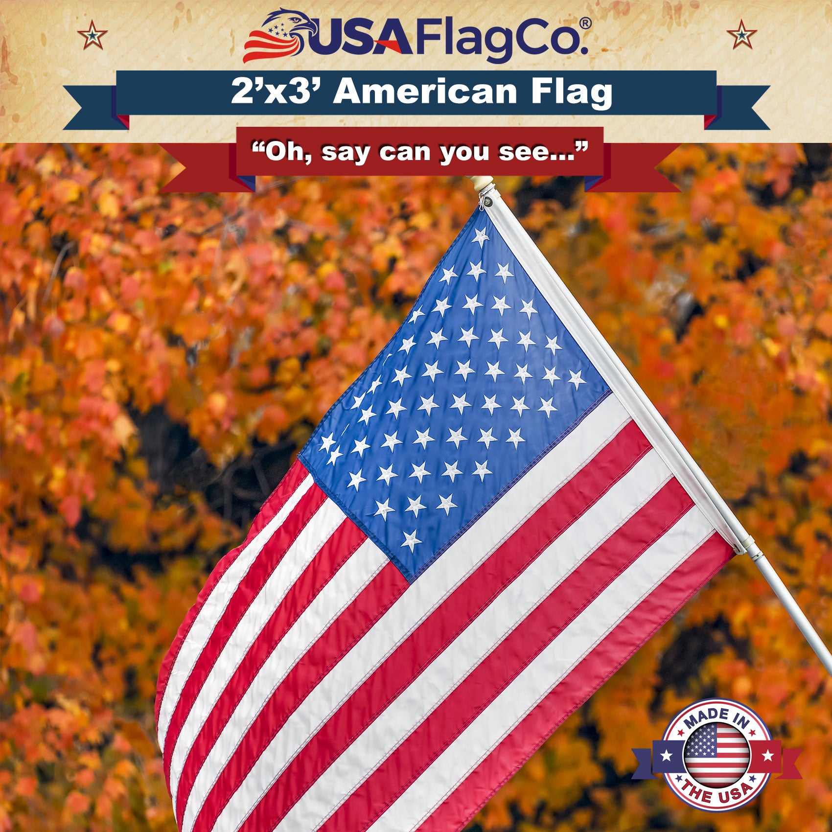 American Flag 2x3 Made in USA | Solar Shield Nylon – USA Flag Co.