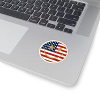American Flag Happy Face Star & Bolt Eyes Sticker