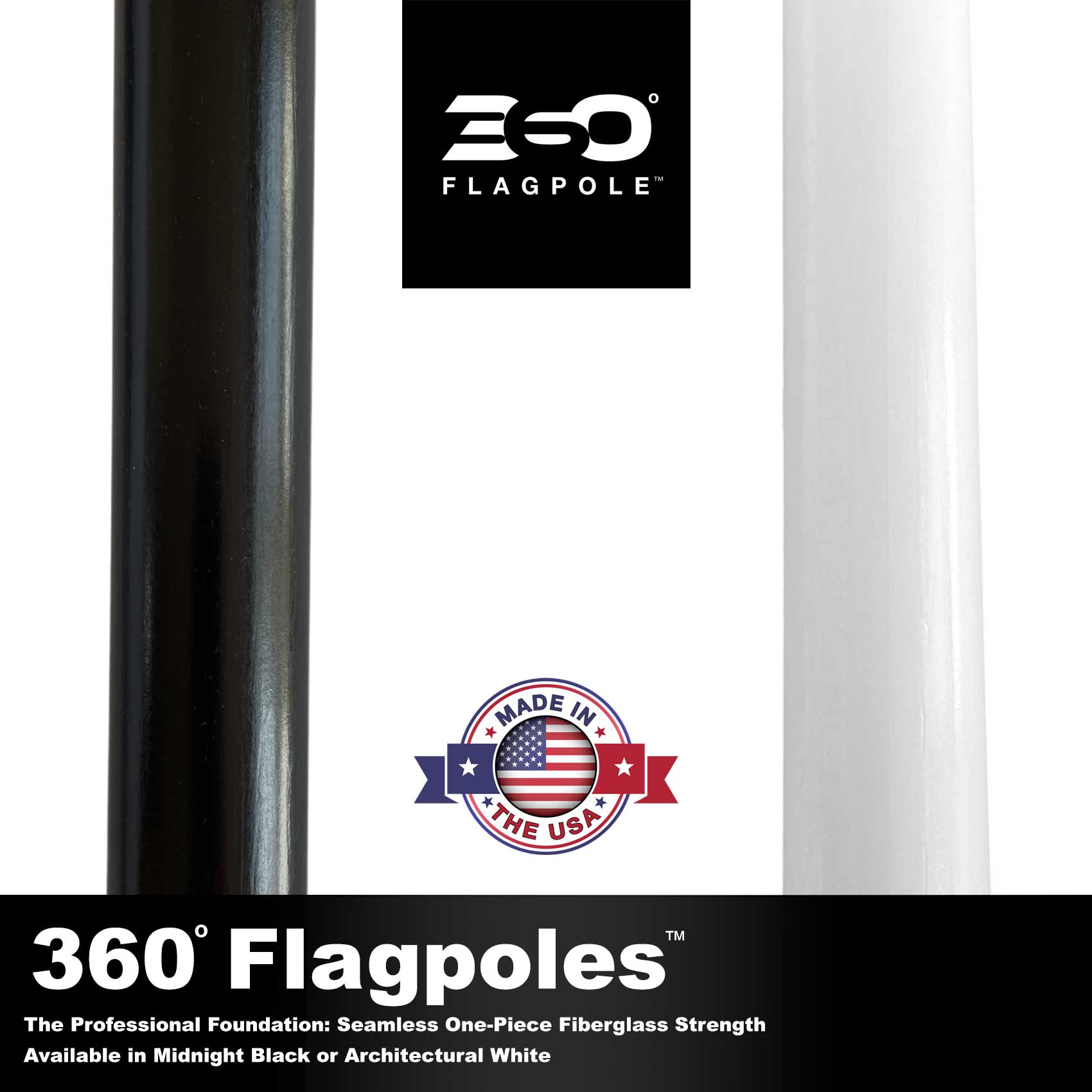 360 Flagpoles™ 6ft One-Piece Fiberglass Flagpole | 1" Diameter