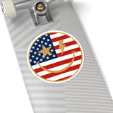 American Flag Happy Face Star & Bolt Eyes Sticker