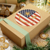 American Flag Happy Face Star & Bolt Eyes Sticker