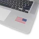 American flag sticker on a laptop