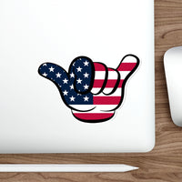 American Flag Hang Loose Hand Sign Decal (indoor and outdoor use)