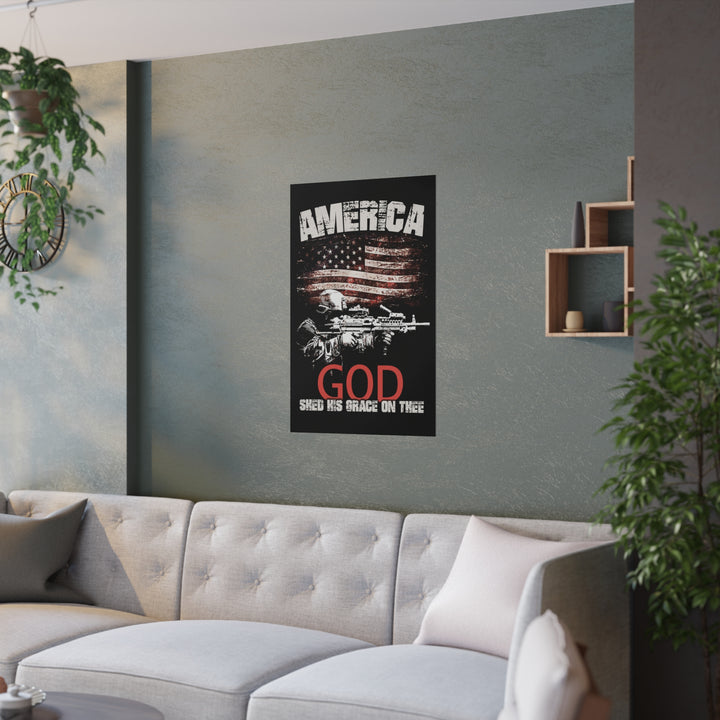 American Soldier Poster "GOD Shed His Grace On Thee"
