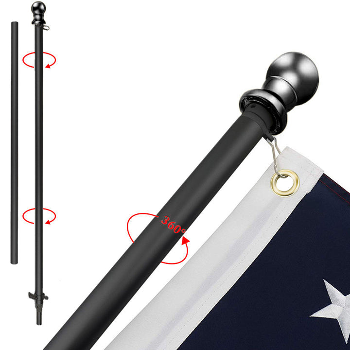 InstaPatriot™ American Flag, Flagpole & ROGUE™ Bracket Kit - Classic Black