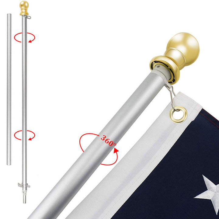 InstaPatriot™ American Flag, Flagpole & ROGUE™ Bracket Kit - Brushed Aluminum