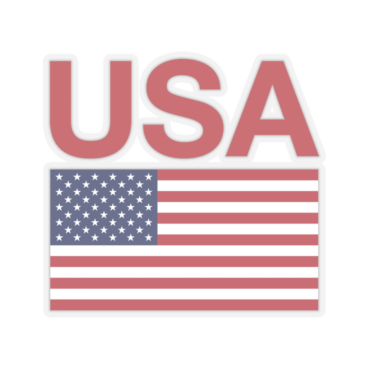 Red USA Flag Sticker