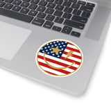 American Flag Happy Face Star & Bolt Eyes Sticker
