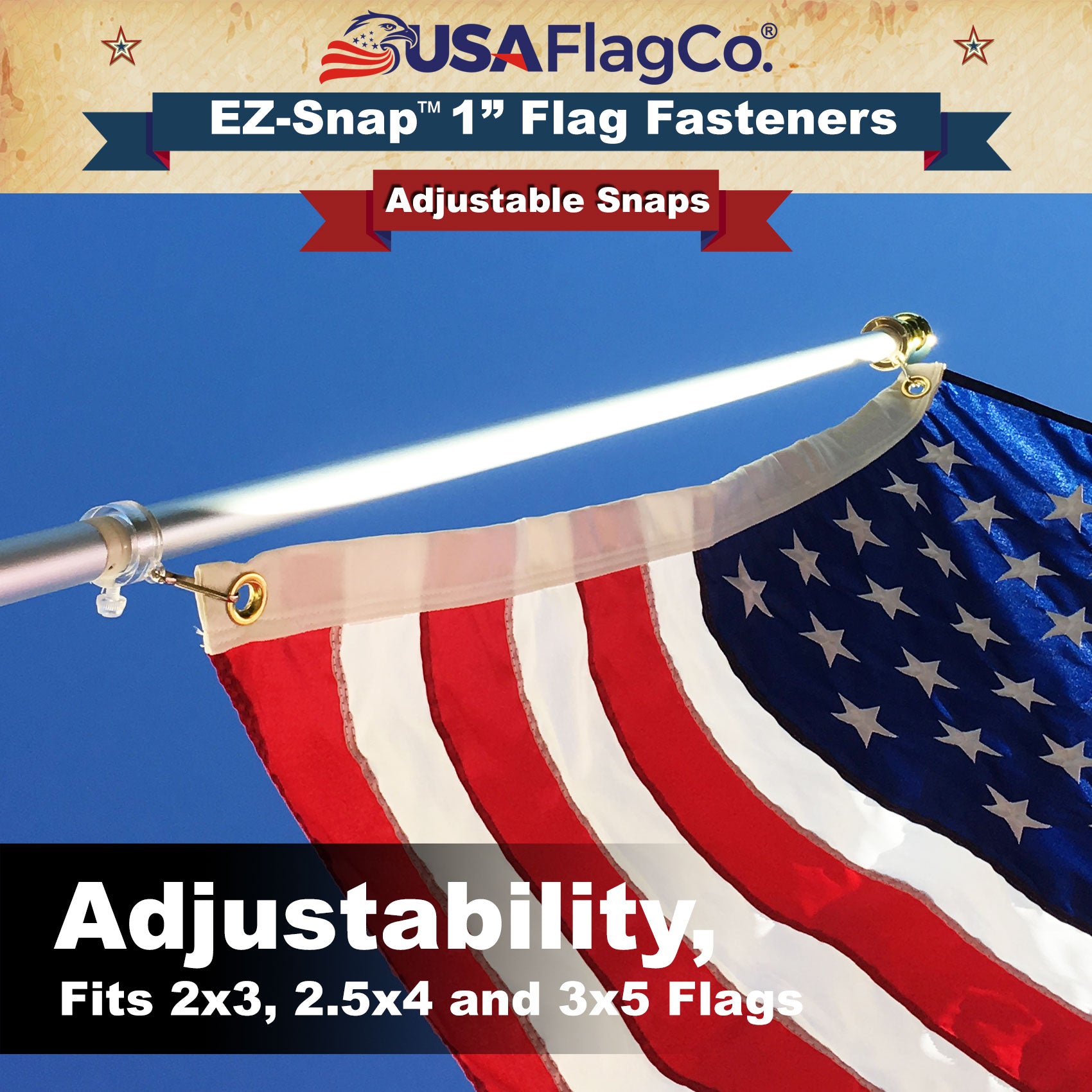 Flag Snap Rings EZ-Snap™ Flag Fasteners: Effortless Flag Flying for Every Patriot ...
