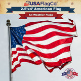 2.5x4 All Weather American Flags for Schools