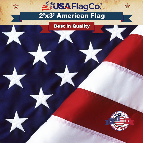 American Flag 2x3 Made in USA | Solar Shield Nylon – USA Flag Co.