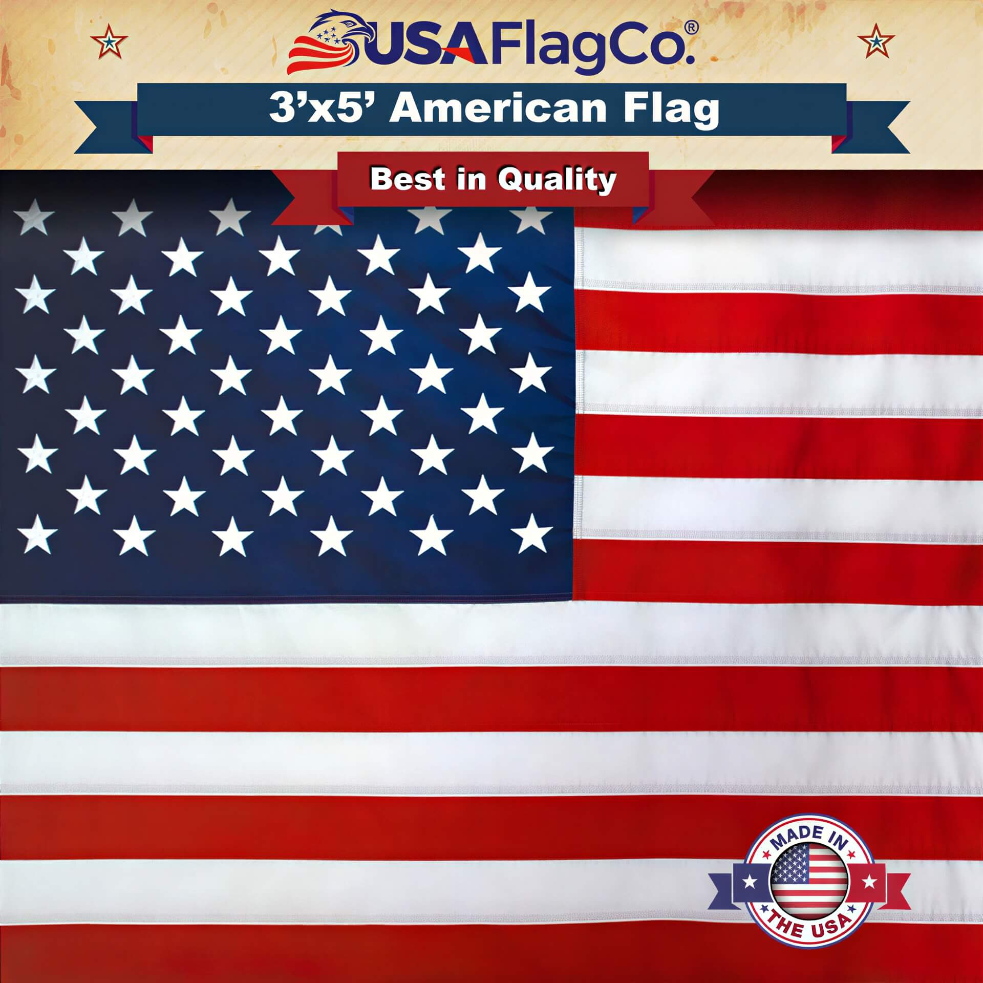 American Flag 3x5 Made in USA | Solar Shield Nylon – USA Flag Co.