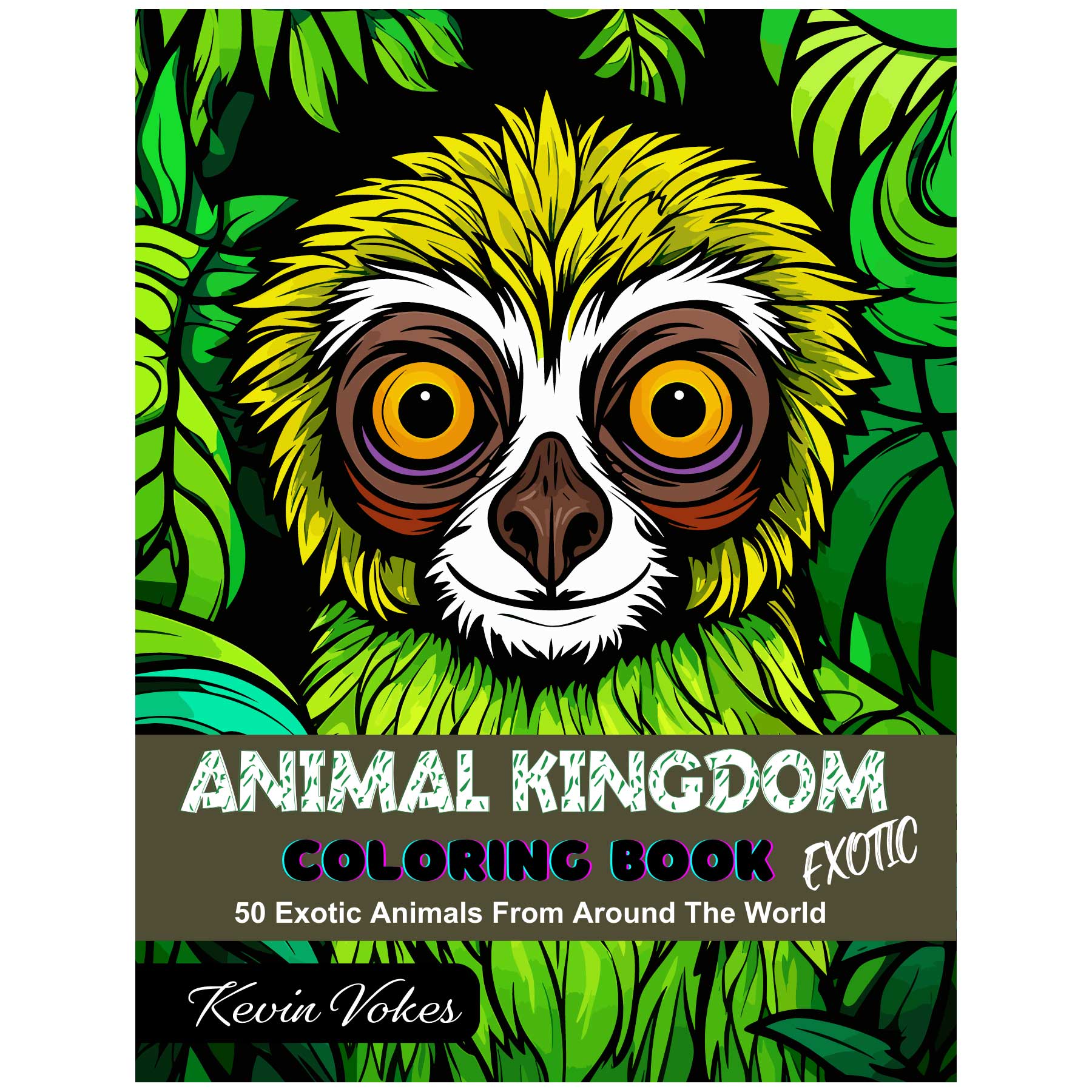 Animal Kingdom Exotic Coloring Book by Kevin Vokes | USA Flag Co.