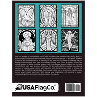 Christian Stained Glass Coloring Book by USA Flag Co.