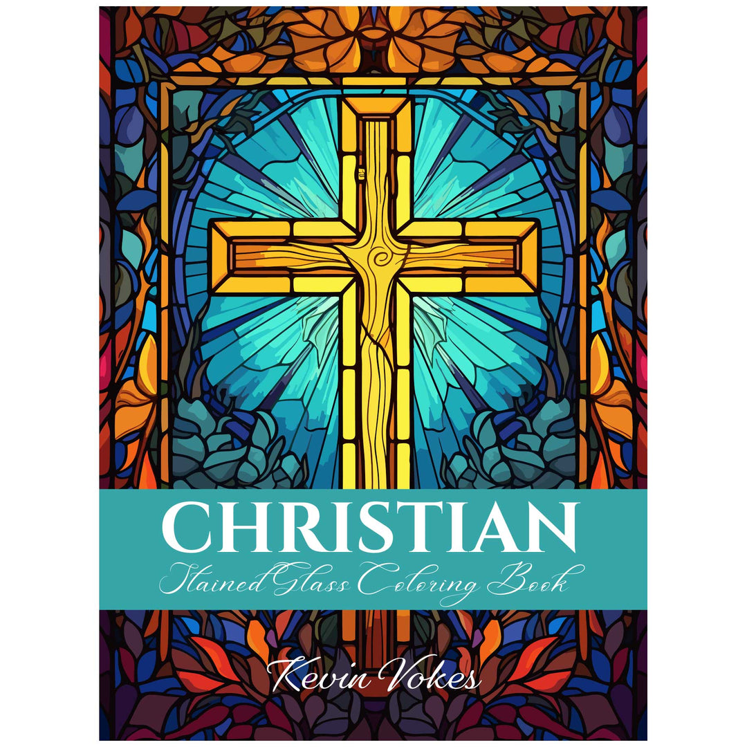 Christian Stained Glass Coloring Book by USA Flag Co.