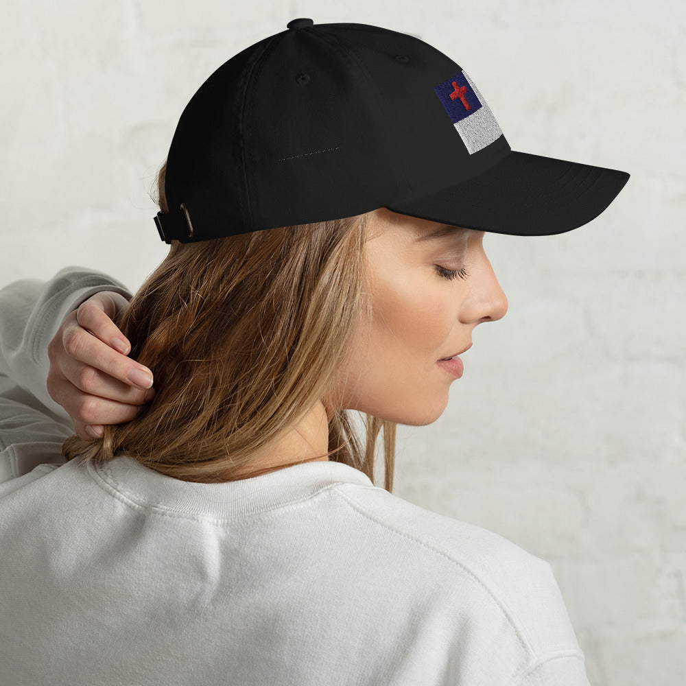 Dad Hat - Christian Flag (Embroidered Flag)