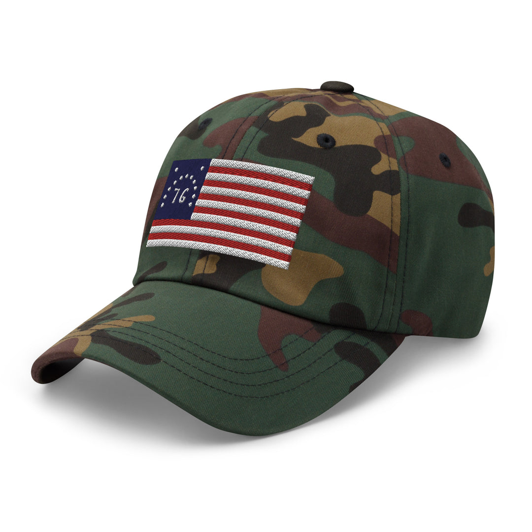 Dad Hat - Bennington Flag "1776" (Embroidered Flag)