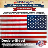 Heavy-duty 8x12 polyester US flag - ideal for high wind and all-weather display.