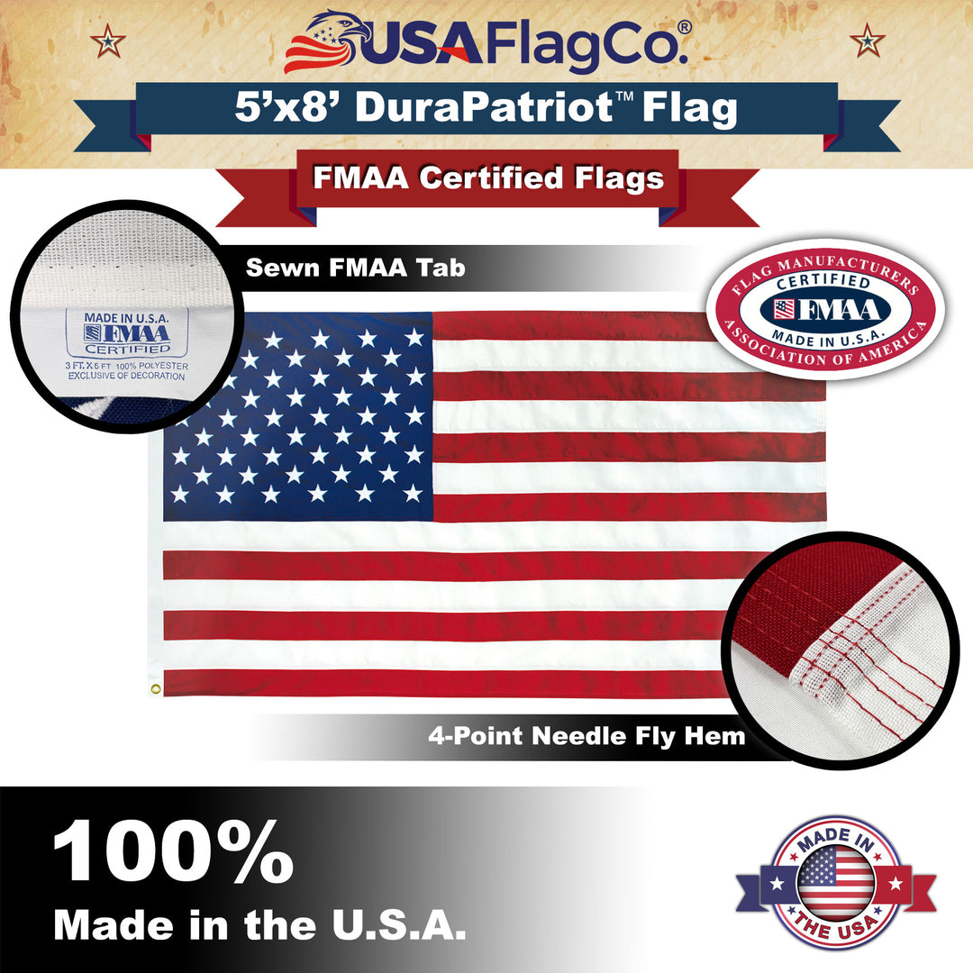 DuraPatriot™ 5x8 American Flag - FMAA Certified