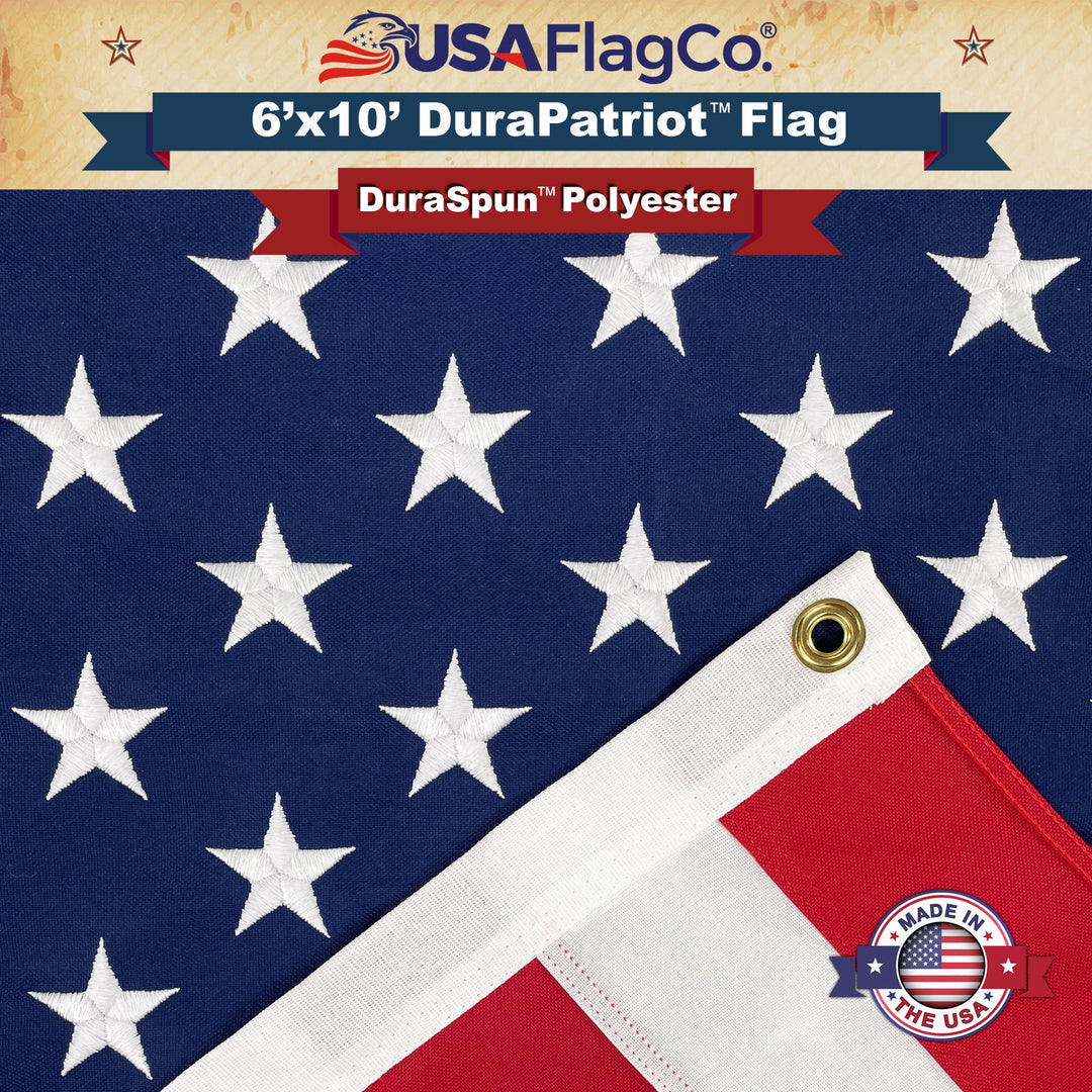Heavy Duty 100% DuraSpun™ Polyester 2x2 Ply 6x10 American Flag