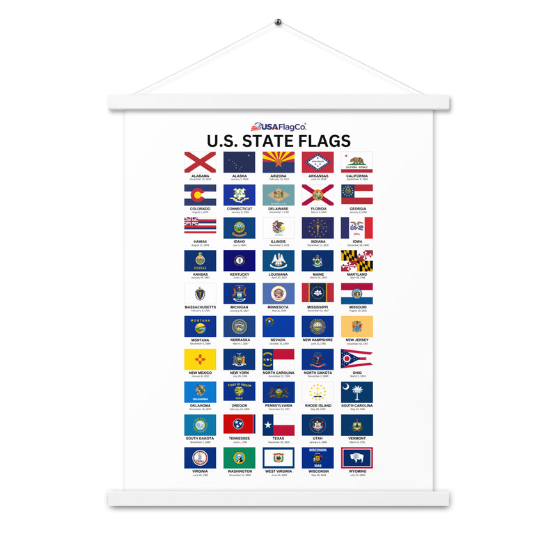 U.S. State Flags Poster with Hangers