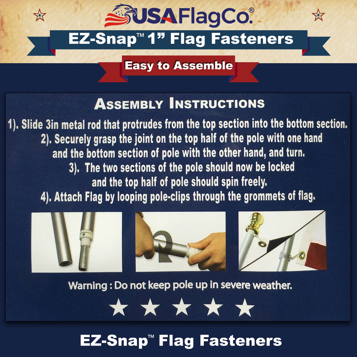 Flag Snap Rings EZ-Snap™ Flag Fasteners: Effortless Flag Flying for Every Patriot ...