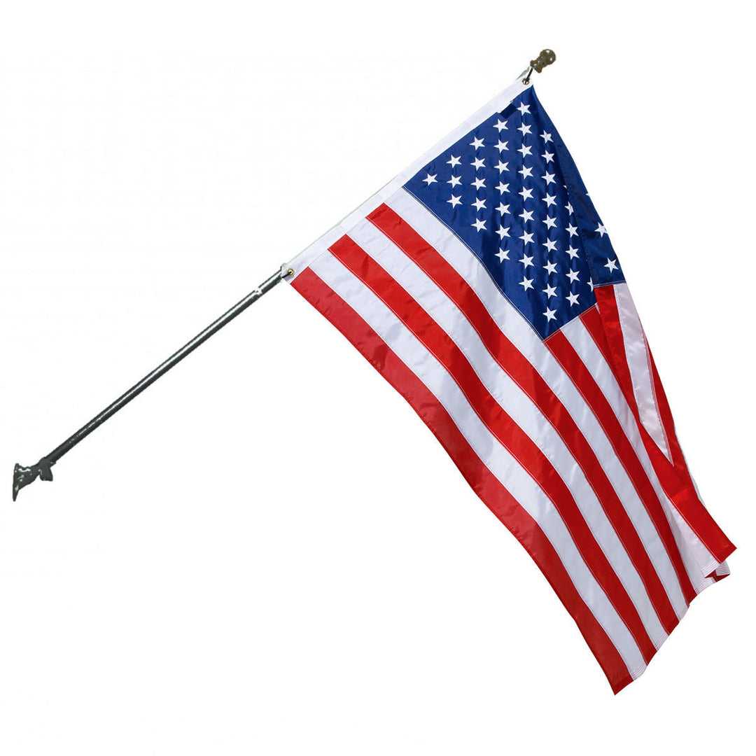 InstaPatriot™ American Flag, Flagpole & ROGUE™ Bracket Kit - Classic Black