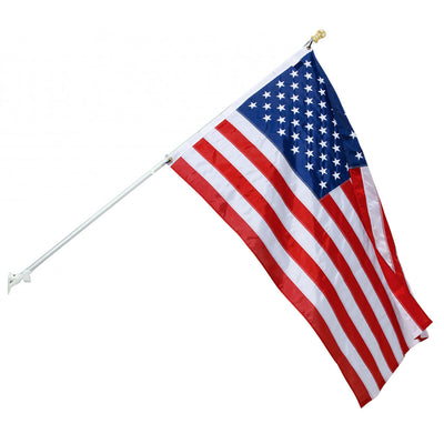 InstaPatriot™ American Flag, Flagpole & ROGUE™ Bracket Kit - Vivid White
