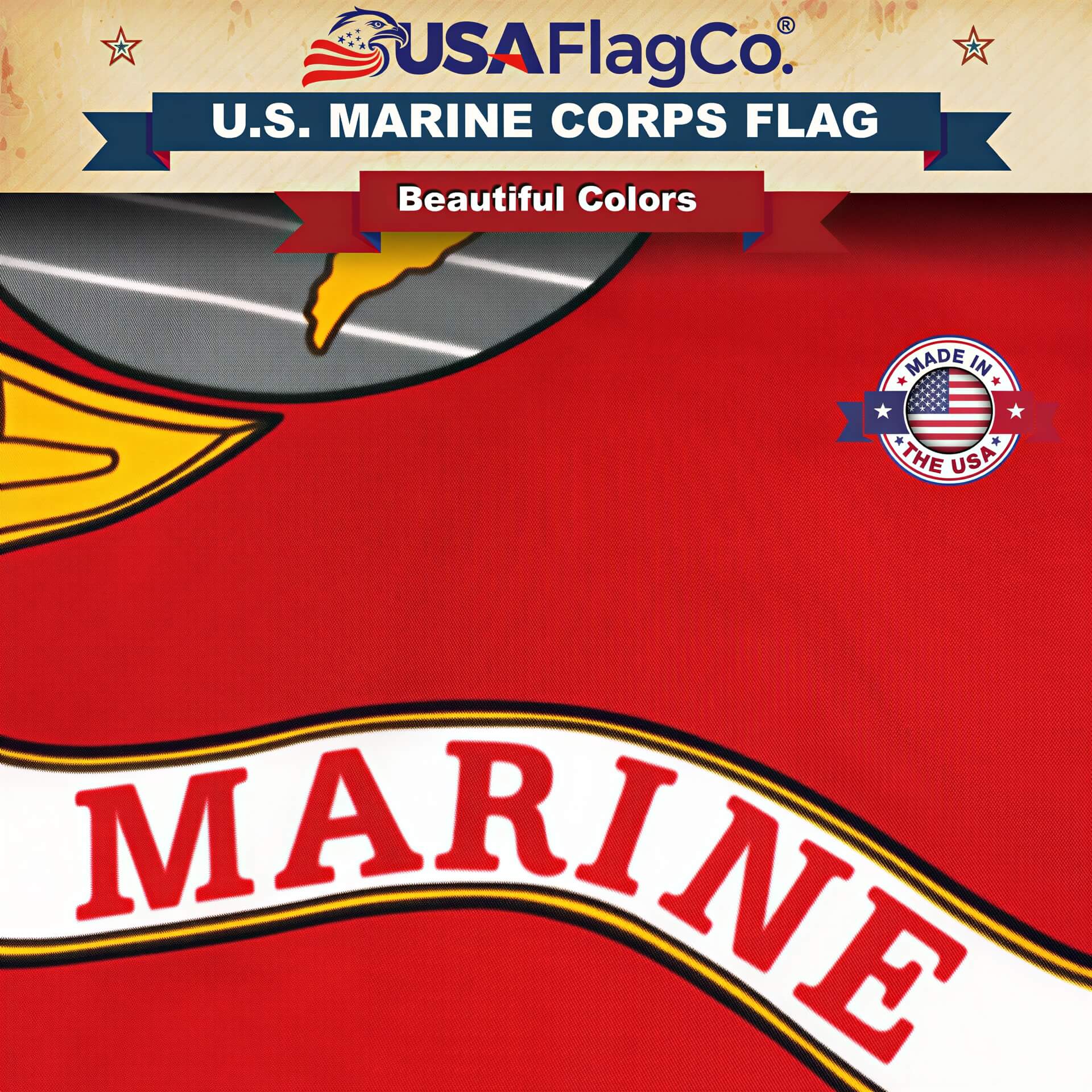 Marine Corps Flag Made in USA | Official USMC Nylon – USA Flag Co.