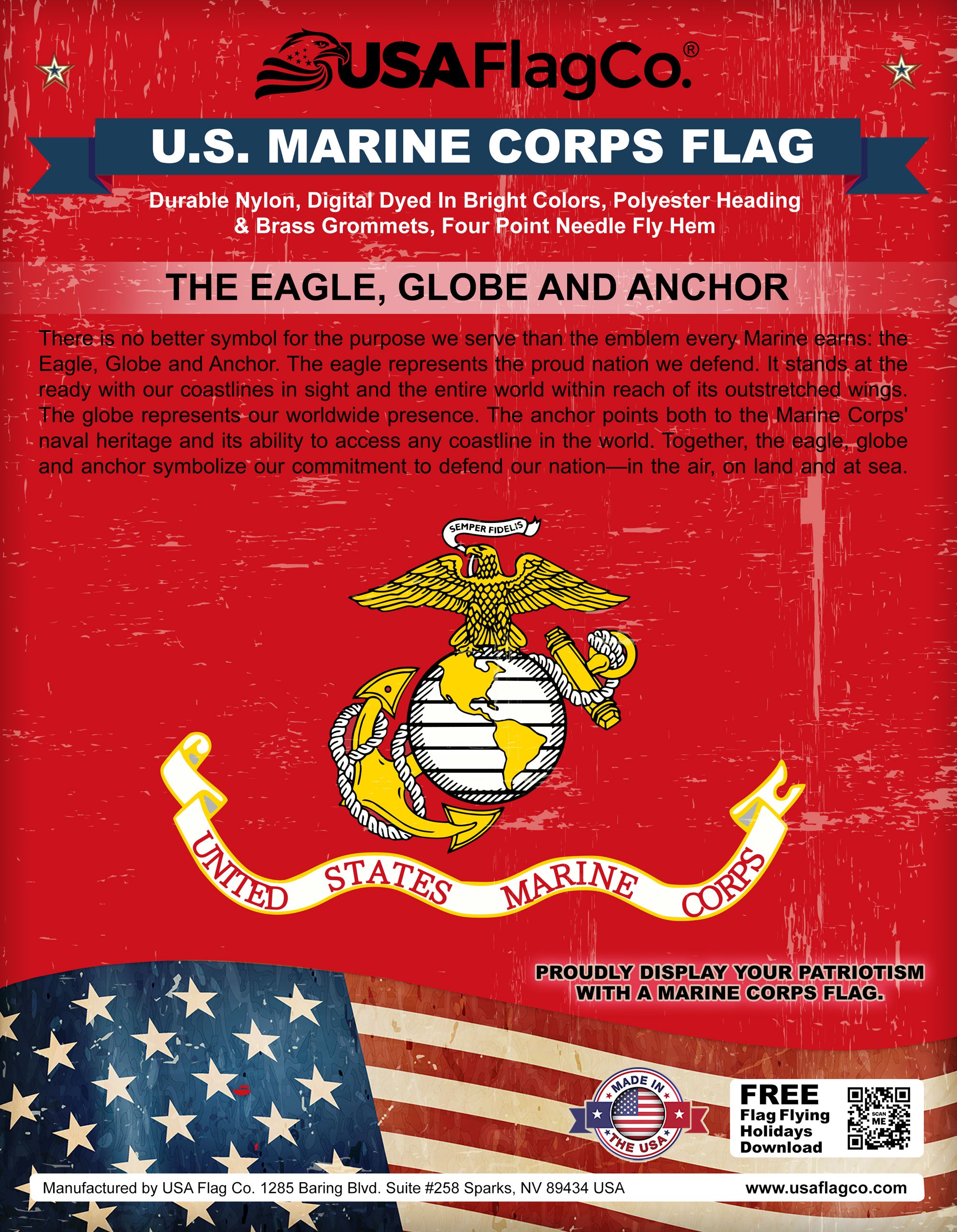 USMC flag purchase, shop Marine Corps flag with fast shipping.