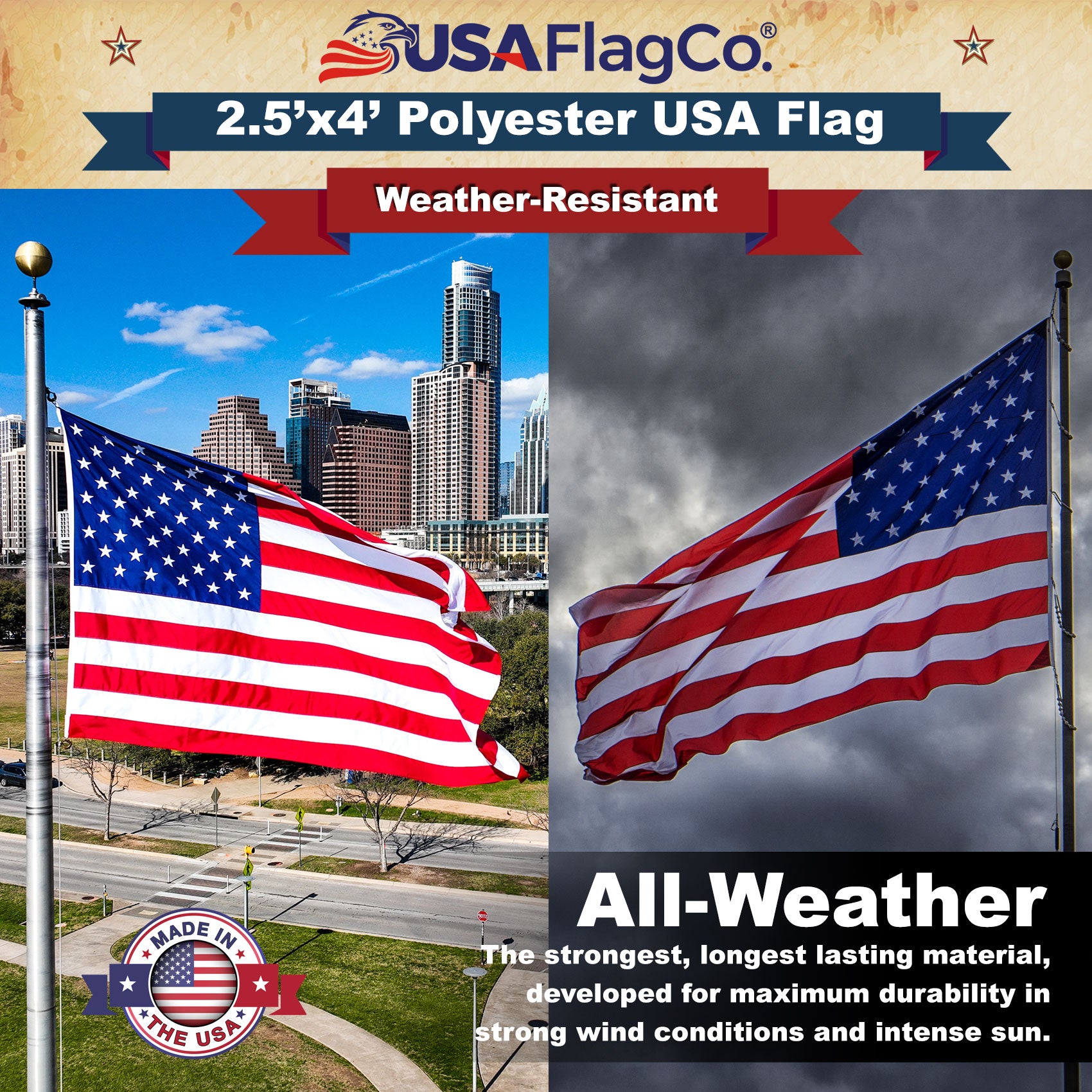 HOOSUN Doppelseitige USA Gartenflagge – Witterungsbeständig, 32,5 X 45,7 Cm, Aus Polyester