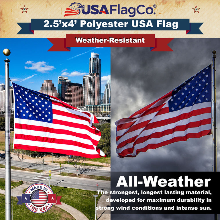 Polyester American Flag 2.5x4 | Made in USA | Heavy Duty – USA Flag Co.