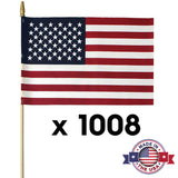 American flag with 'Made in the USA' label and quantity '1008'.