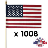 American flag with 'Made in the USA' label and quantity '1008'.