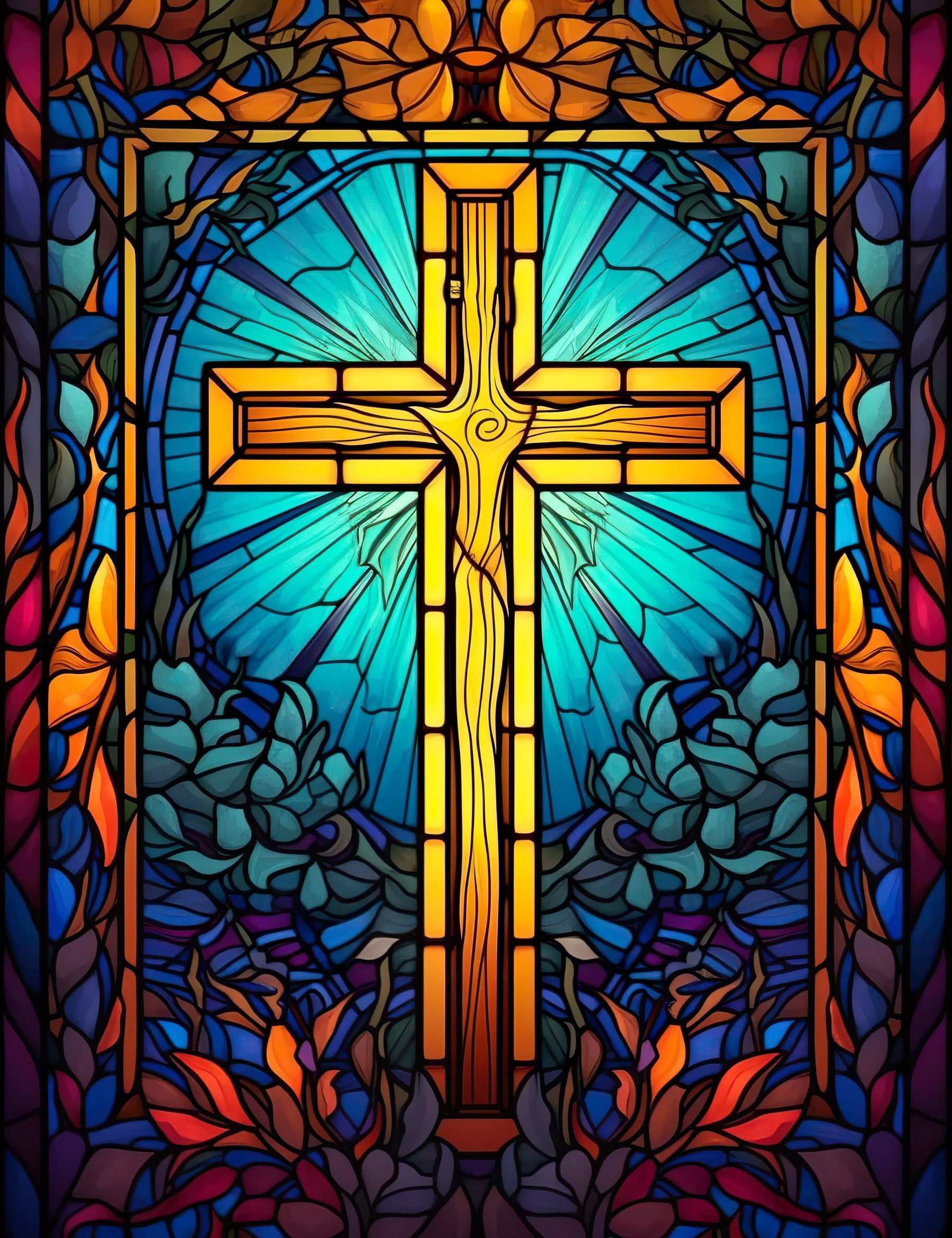Christian Stained Glass Coloring Book