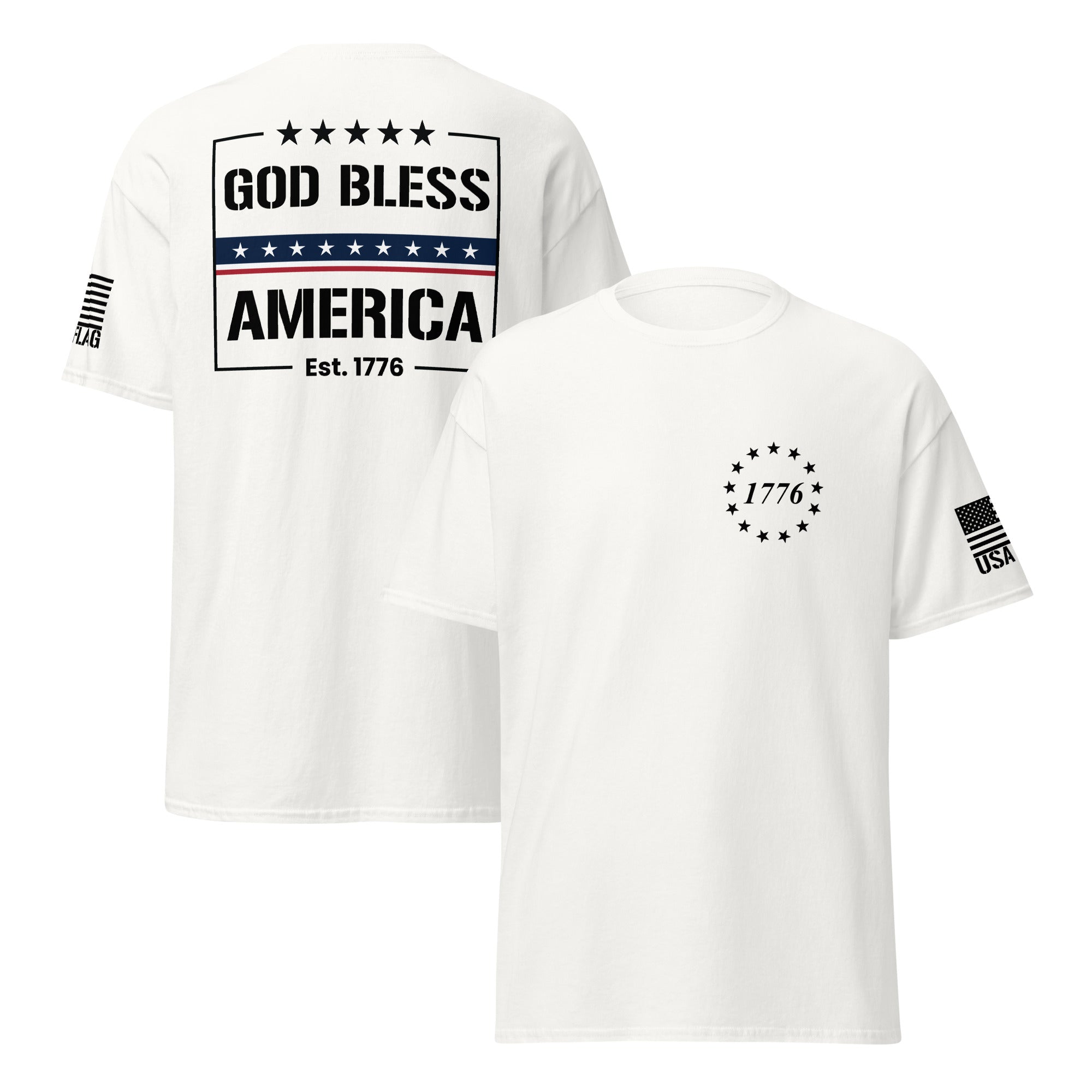God Bless America T-Shirts | Unisex Classic Tees | Gildan 5000