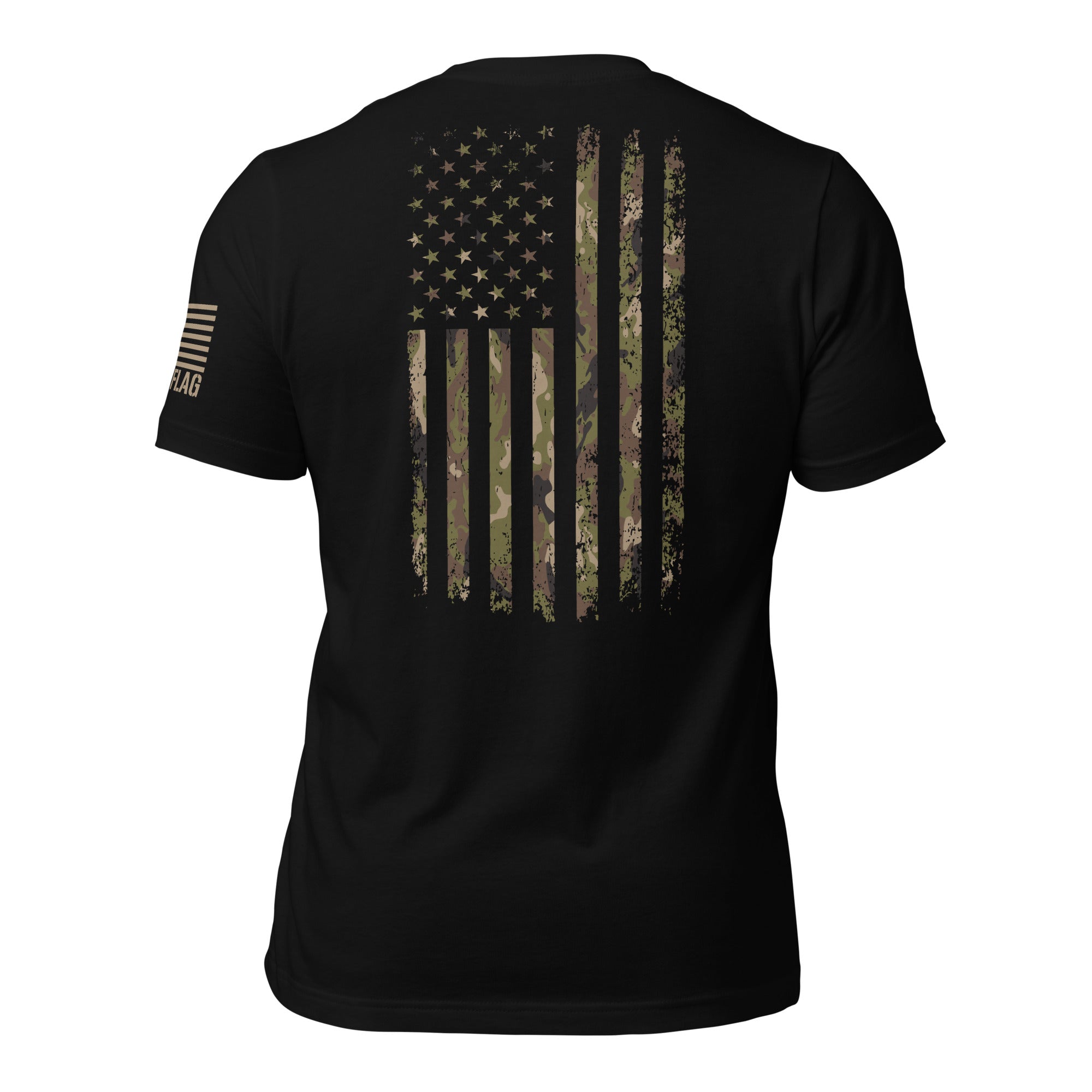Deer Punisher with Camo American flag T-Shirt - USA Flag Co.