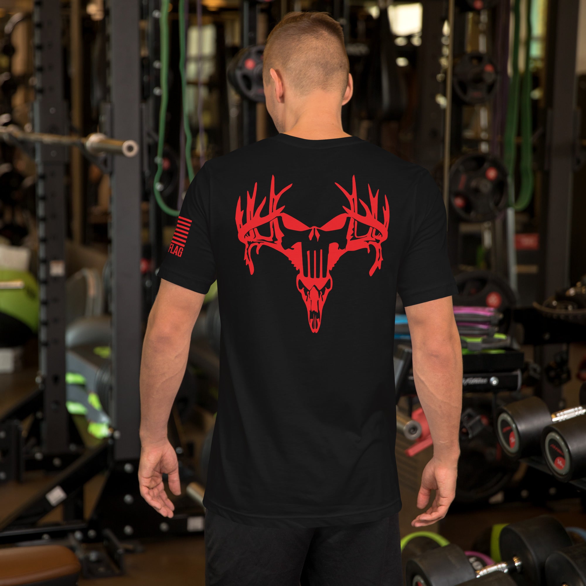 Red Deer Punisher Skull T-Shirt | Unisex T-Shirts | DTF Printing