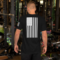 Vertical American Flag T-Shirt | Unisex Tee | DTF (White Logo)