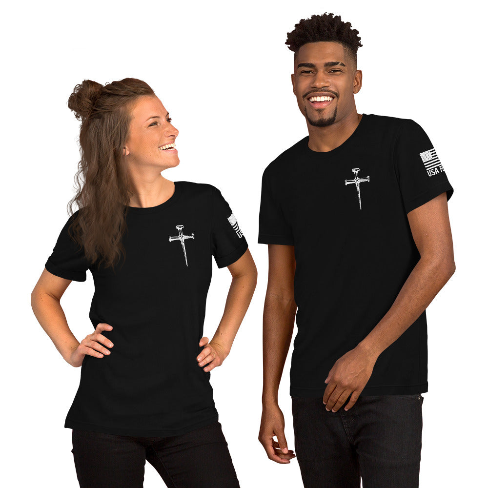 Three Crucifixion Nails Cross T-Shirt | Unisex Tee | DTF Printing