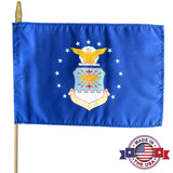 12x18 U.S. Air Force Stick Flag Screen Printed Made in USA by USA Flag Co.